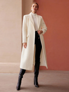 PREMIUM WOOL-BLEND HOOK CLASP COAT