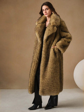 New Autumn Winter Fashion Fluffy Long Coat, Elegant Lady Furry Parka Outerwear