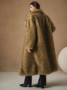 New Autumn Winter Fashion Fluffy Long Coat, Elegant Lady Furry Parka Outerwear